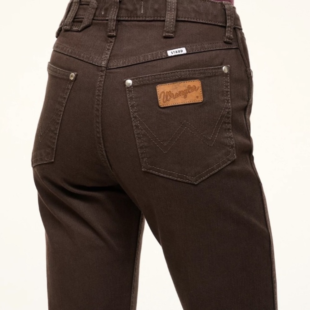 STAUD x Wrangler the Everyday Jean - Earth (dark brown color) - Size 28